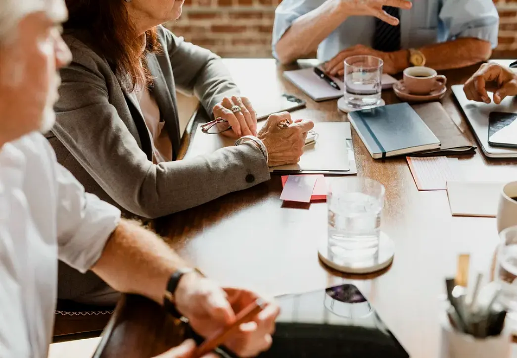 Business specialists collaborating at a table